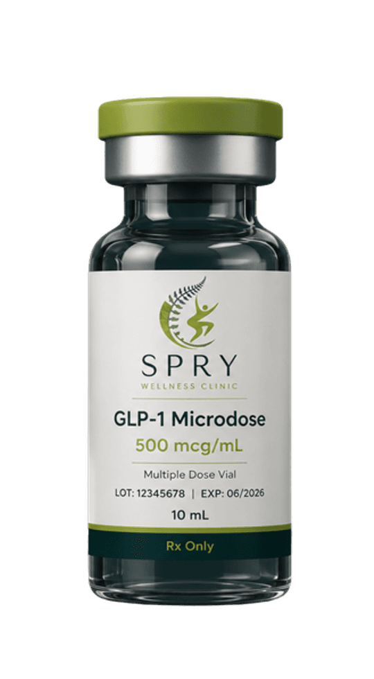 Spry Wellness GLP-1 Microdose protocol — clinical still life